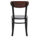 Walnut Wood Back/Gray Vinyl Seat |#| Commercial Metal Dining Chair - Vinyl Seat - Wood Boomerang Back-Gray/Walnut