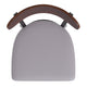 Walnut Wood Back/Gray Vinyl Seat |#| Commercial Metal Dining Chair - Vinyl Seat - Wood Boomerang Back-Gray/Walnut