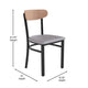 Natural Birch Wood Back/Gray Vinyl Seat |#| Commercial Metal Dining Chair - Vinyl Seat and Wood Boomerang Back-Gray/Natural