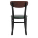 Walnut Wood Back/Green Vinyl Seat |#| Commercial Metal Dining Chair with Vinyl Seat - Wood Boomerang Back-Green/Walnut