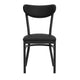 Black Vinyl Back/Black Vinyl Seat |#| Commercial Metal Dining Chair with Vinyl Seat - Boomerang Back - Black