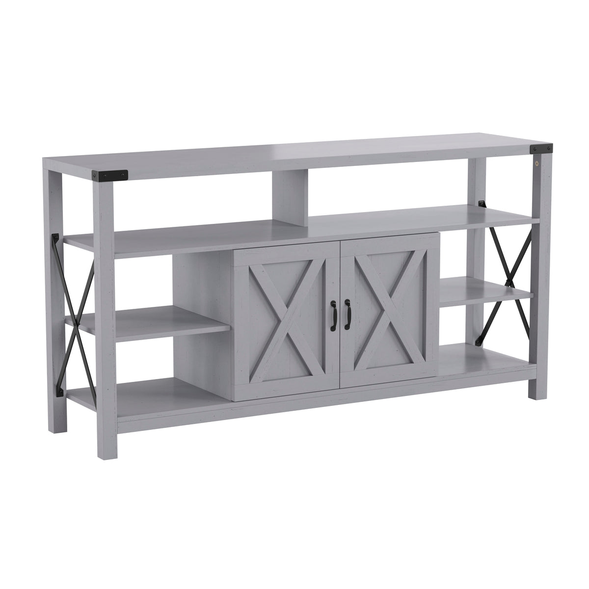 Coastal Gray |#| TV Stand for up to 60inch TV's with Adjustable Shelf and Storage - Coastal Gray