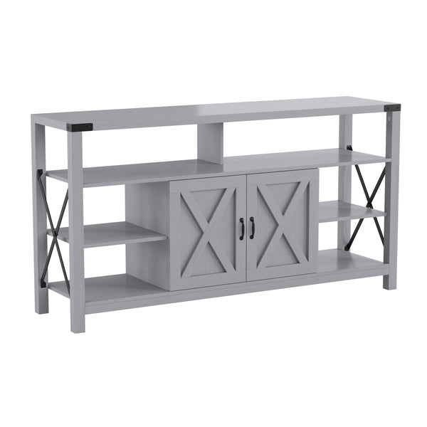 Coastal Gray |#| TV Stand for up to 60inch TV's with Adjustable Shelf and Storage - Coastal Gray