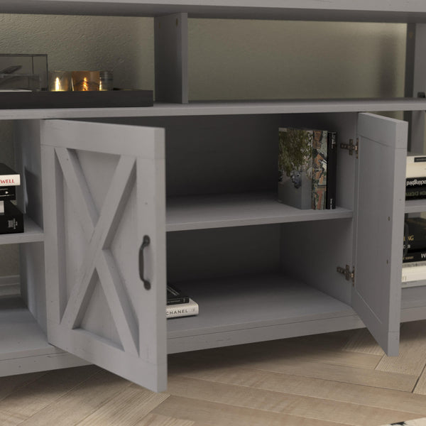 Coastal Gray |#| TV Stand for up to 60inch TV's with Adjustable Shelf and Storage - Coastal Gray