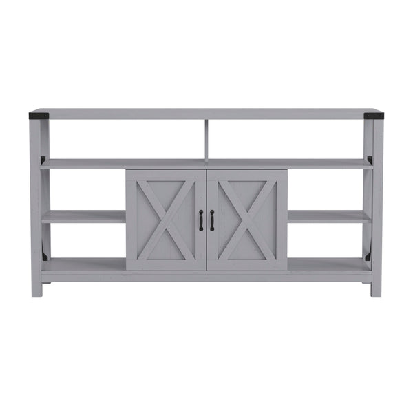 Coastal Gray |#| TV Stand for up to 60inch TV's with Adjustable Shelf and Storage - Coastal Gray