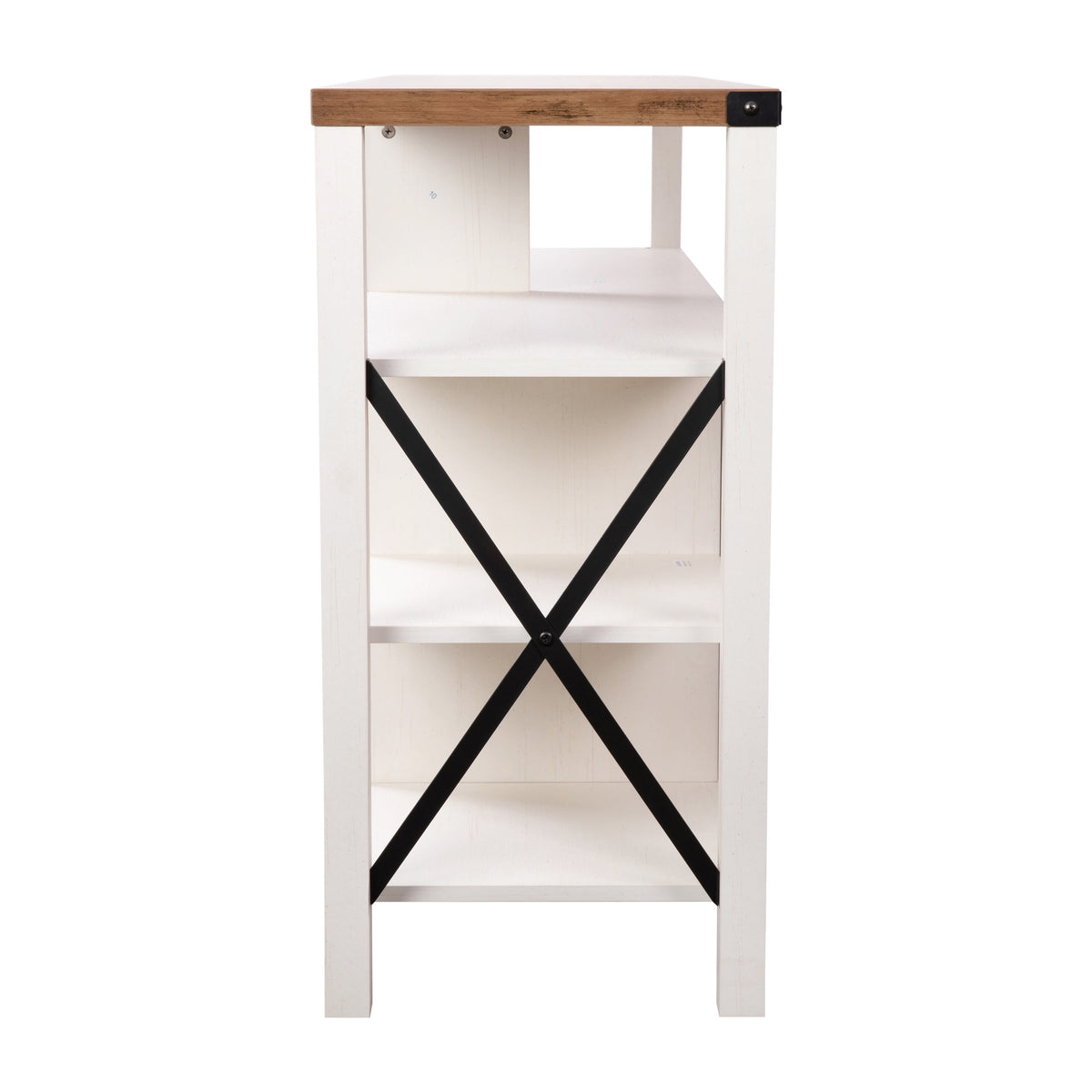 White |#| TV Stand for up to 60inch TV's with Adjustable Shelf and Storage - White/Rustic