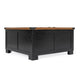 Black |#| Farmhouse Coffee Table with Hinged Lift Top and Storage in Black/Rustic Oak