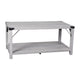 Aspen Gray |#| 2-Tier Coffee Table with Black Metal Side Braces and Corner Caps - Aspen Gray