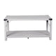 Aspen Gray |#| 2-Tier Coffee Table with Black Metal Side Braces and Corner Caps - Aspen Gray