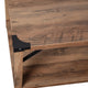 Rustic Oak |#| 2-Tier Coffee Table with Black Metal Side Braces and Corner Caps - Rustic Oak