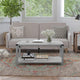 Aspen Gray |#| 2-Tier Coffee Table with Black Metal Side Braces and Corner Caps - Aspen Gray