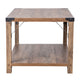 Rustic Oak |#| 2-Tier Coffee Table with Black Metal Side Braces and Corner Caps - Rustic Oak