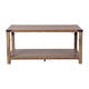 Rustic Oak |#| 2-Tier Coffee Table with Black Metal Side Braces and Corner Caps - Rustic Oak