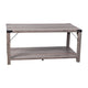 Gray Wash |#| 2-Tier Coffee Table with Black Metal Side Braces and Corner Caps - Gray Wash
