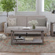 Gray Wash |#| 2-Tier Coffee Table with Black Metal Side Braces and Corner Caps - Gray Wash