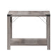 Gray Wash |#| 2-Tier Coffee Table with Black Metal Side Braces and Corner Caps - Gray Wash