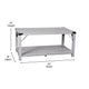 Aspen Gray |#| 2-Tier Coffee Table with Black Metal Side Braces and Corner Caps - Aspen Gray