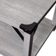 Aspen Gray |#| 2-Tier Coffee Table with Black Metal Side Braces and Corner Caps - Aspen Gray