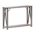 Wyatt Modern Farmhouse Wooden 2 Tier Console Entry Table with Metal Corner Accents and Cross Bracing