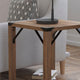 Rustic Oak |#| 2-Tier Side Table with Black Metal Side Braces and Corner Caps - Rustic Oak