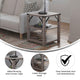Gray Wash |#| 3-Tier Side Table with Black Metal Side Braces and Corner Caps - Gray Wash