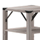 Gray Wash |#| 3-Tier Side Table with Black Metal Side Braces and Corner Caps - Gray Wash