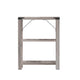 Gray Wash |#| 3-Tier Side Table with Black Metal Side Braces and Corner Caps - Gray Wash
