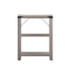 Gray Wash |#| 3-Tier Side Table with Black Metal Side Braces and Corner Caps - Gray Wash
