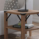 Rustic Oak |#| 3-Tier Side Table with Black Metal Side Braces and Corner Caps - Rustic Oak