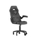 Black |#| Office Gaming Chair with Skater Wheels & Flip Up Arms - Black LeatherSoft