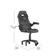 Black |#| Office Gaming Chair with Skater Wheels & Flip Up Arms - Black LeatherSoft