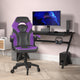 Purple |#| Office Gaming Chair with Skater Wheels & Flip Up Arms - Purple LeatherSoft