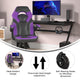 Purple |#| Office Gaming Chair with Skater Wheels & Flip Up Arms - Purple LeatherSoft