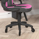 Pink |#| Office Gaming Chair with Skater Wheels & Flip Up Arms - Pink LeatherSoft