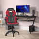 Red |#| Office Gaming Chair with Skater Wheels & Flip Up Arms - Red LeatherSoft