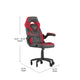 Red |#| Office Gaming Chair with Skater Wheels & Flip Up Arms - Red LeatherSoft