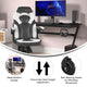 White |#| Office Gaming Chair with Skater Wheels & Flip Up Arms - White LeatherSoft