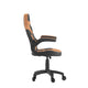 Orange |#| Office Gaming Chair with Skater Wheels & Flip Up Arms - Orange LeatherSoft