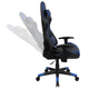 Blue |#| Racing Gaming Ergonomic Chair with Fully Reclining Back in Blue LeatherSoft