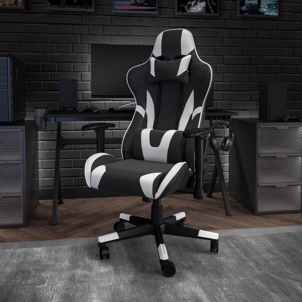 Black |#| Racing Gaming Ergonomic Chair with Fully Reclining Back in LeatherSoft