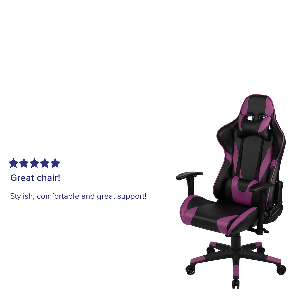 Purple |#| Racing Gaming Ergonomic Chair with Fully Reclining Back in Purple LeatherSoft