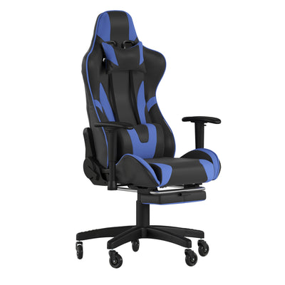 X30 Gaming Chair Racing Computer Chair with Reclining Back, Slide-Out Footrest, and Transparent Roller Wheels