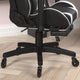 Black |#| Gaming Chair with Roller Wheels, Reclining Arms, Footrest-Black LeatherSoft
