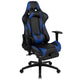 Blue |#| Racing Gaming Ergonomic Chair with Reclining Back, Footrest in Blue LeatherSoft