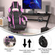 Black with Purple Trim |#| Office Gaming Chair with Skater Wheels & Reclining Arms - Purple LeatherSoft
