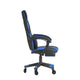 Black with Blue Trim |#| Office Gaming Chair with Skater Wheels & Reclining Arms - Blue LeatherSoft