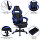 Black with Blue Trim |#| Black/Blue Ergonomic Gaming Chair -Recline Back/Arms, Footrest, Massaging Lumbar