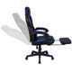Black with Blue Trim |#| Black/Blue Ergonomic Gaming Chair -Recline Back/Arms, Footrest, Massaging Lumbar