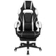 Black with White Trim |#| White Ergonomic Gaming Chair - Reclining Back/Arms, Footrest, Massaging Lumbar