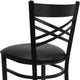 Black Vinyl Seat/Black Metal Frame |#| Black inchXinch Back Metal Restaurant Barstool - Black Vinyl Seat